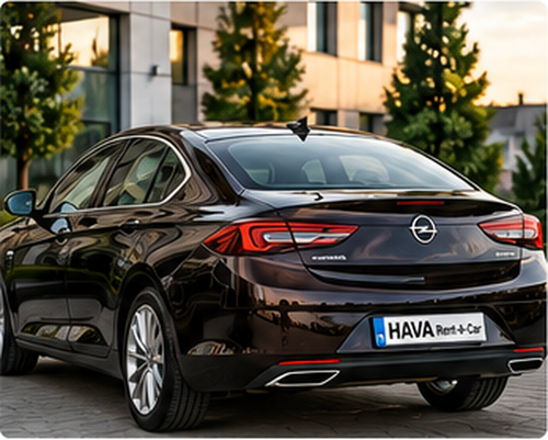 Opel Insignia B maro inchis vedere spate HAVA Rent-A-Car Oradea